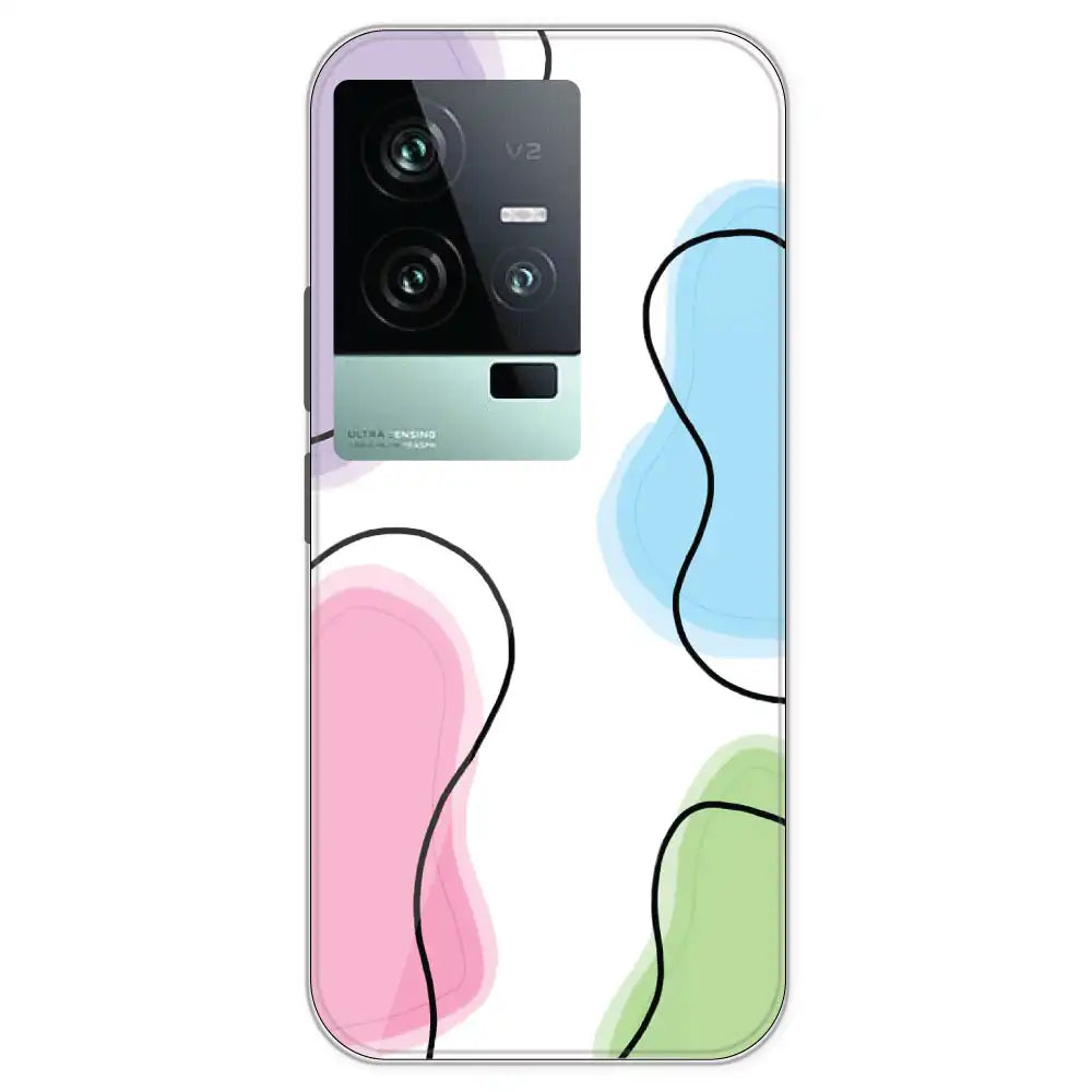 Rainbow Cow Print - Clear Printed Silicone Case For IQOO 11