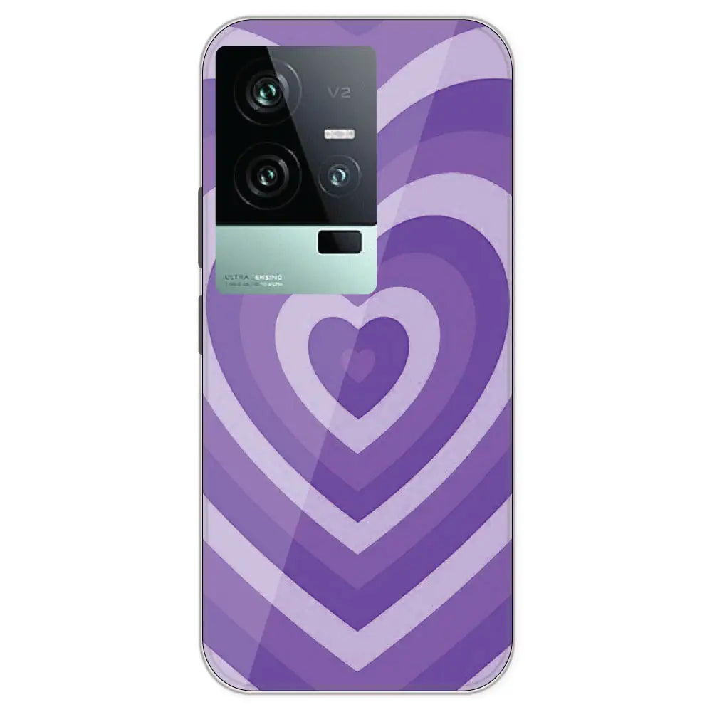 Purple Hearts - Printed Silicone Case For IQOO 11