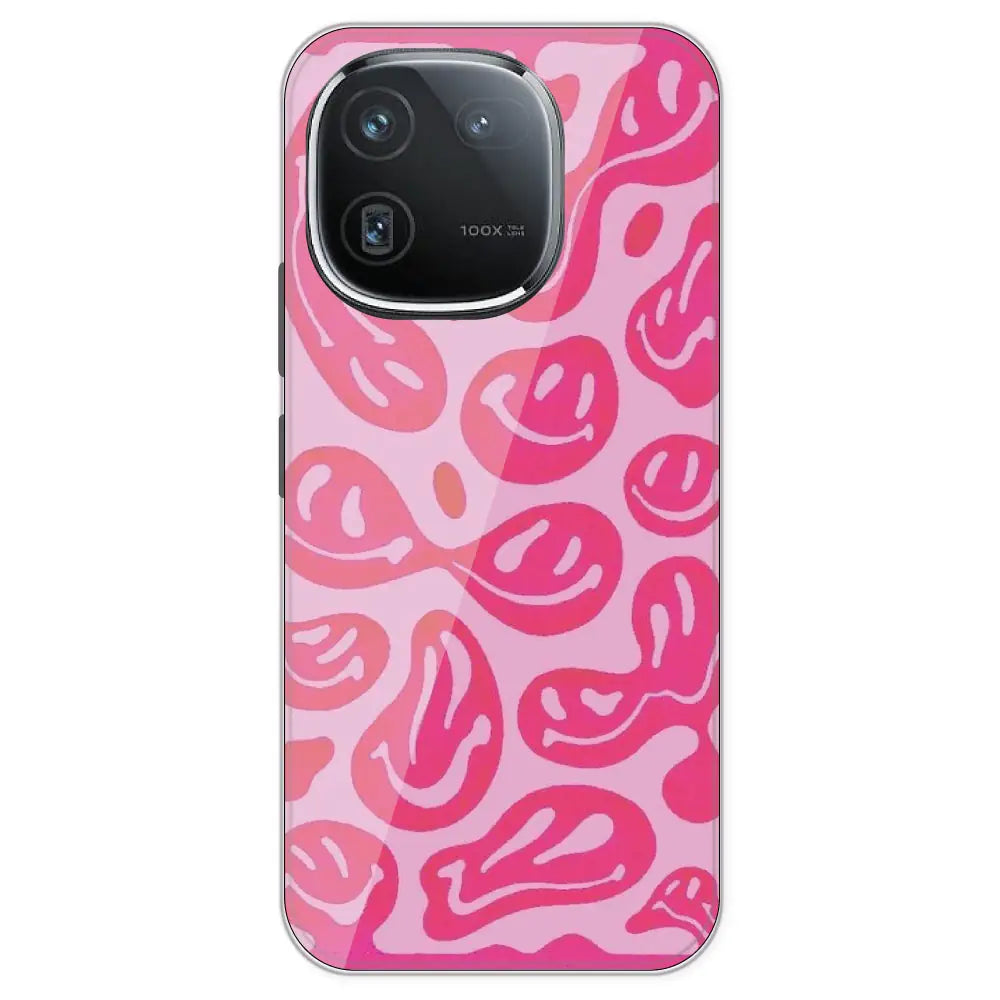 Pink Smilies - Printed Silicone Case For IQOO 12