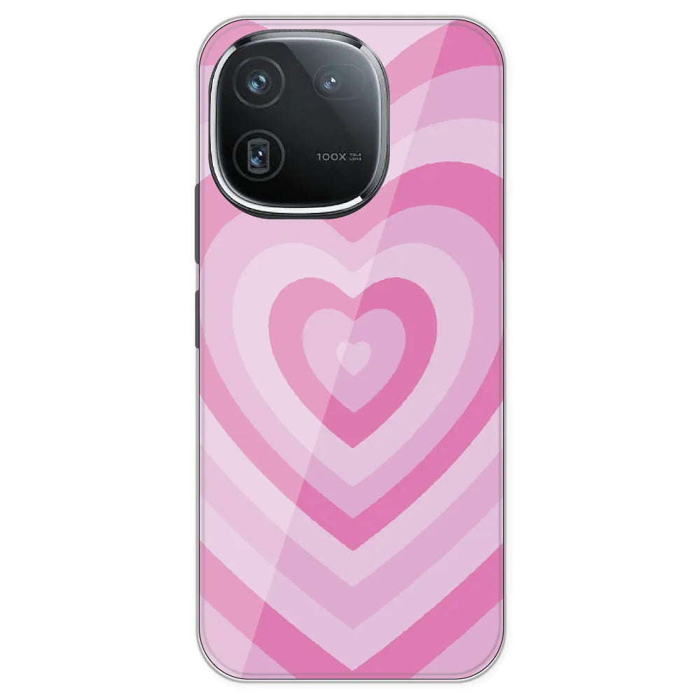Pink Hearts - Printed Silicone Case For IQOO 12