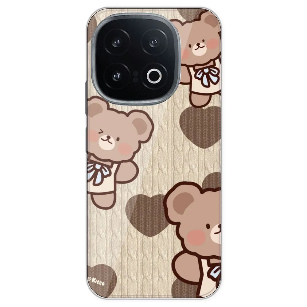 Teddy Heart - Printed Silicone Case For IQOO 13