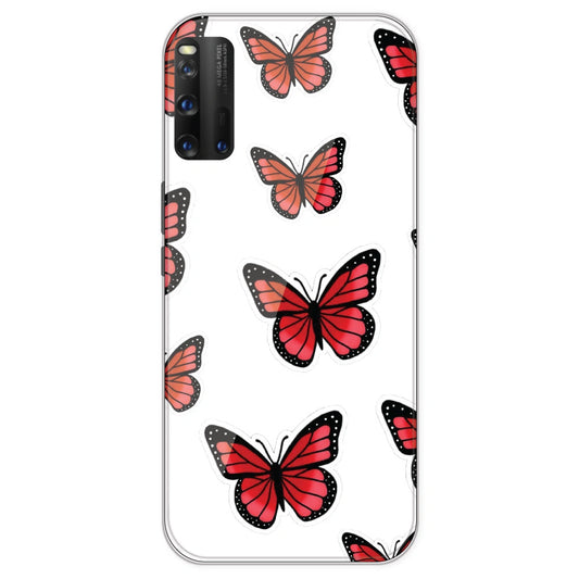 Red Butterfly - Clear Printed Silicone Case For IQOO 3