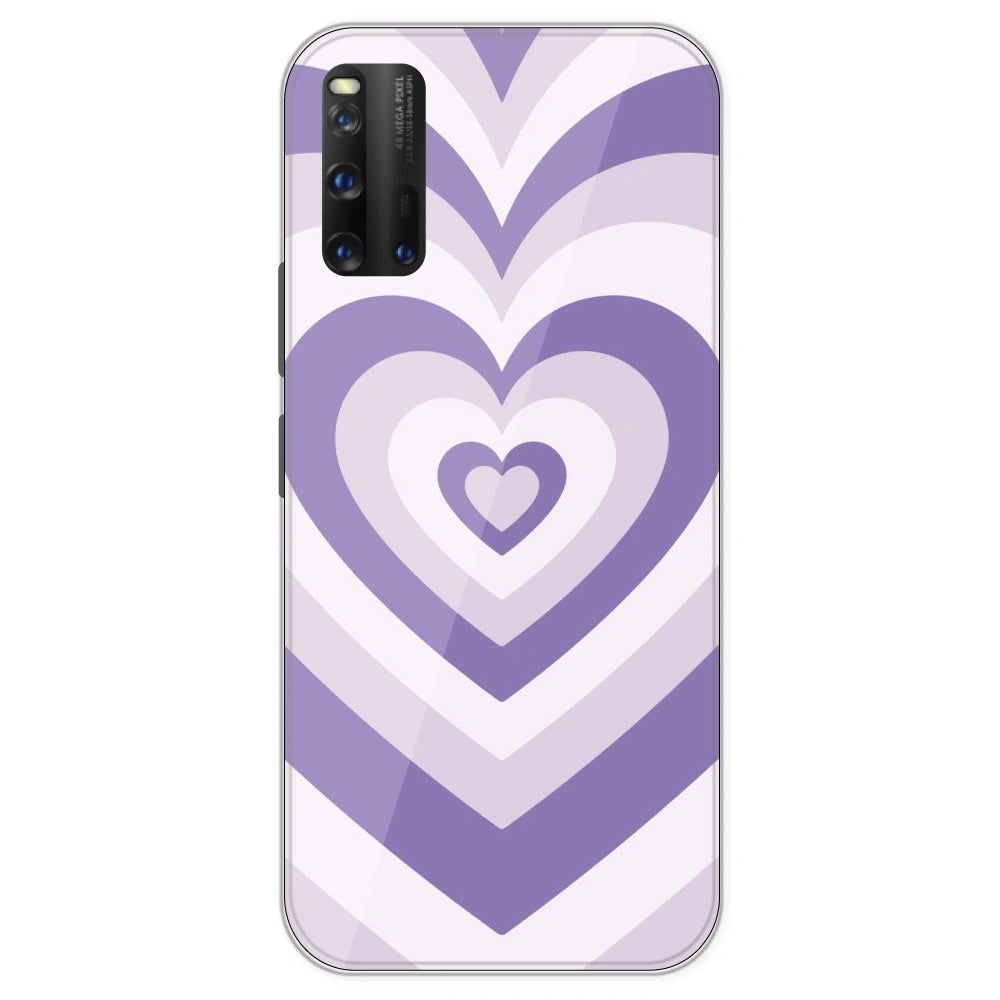 Dark Purple Hearts - Printed Silicone Case For IQOO 3
