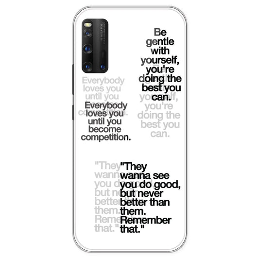 Motivational Quotes - Clear Printed Silicone Case For IQOO 3