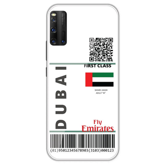 Dubai Ticket - Clear Printed Silicone Case For IQOO 3