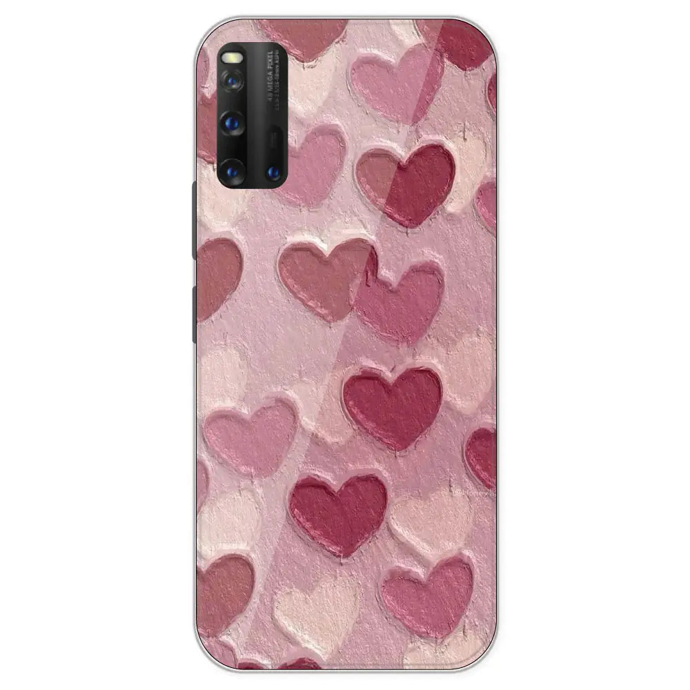 Pastel Hearts - Printed Silicone Case For IQOO 3
