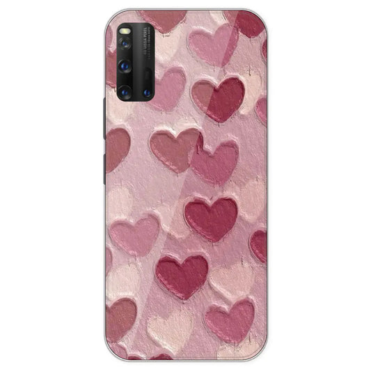 Pastel Hearts - Printed Silicone Case For IQOO 3