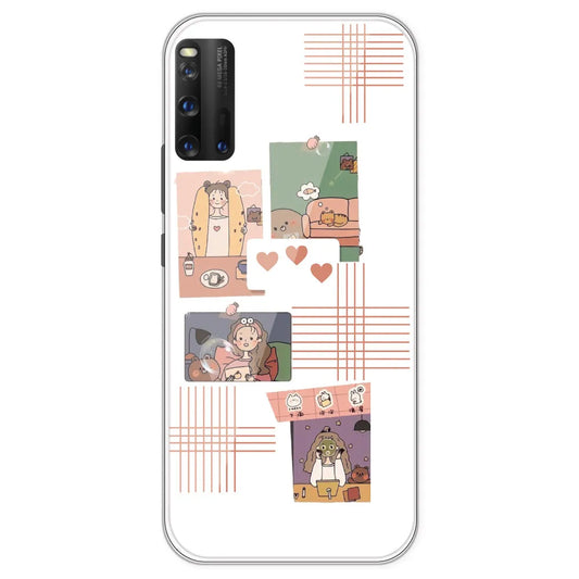 Cute Girl - Clear Printed Silicone Case For IQOO 3