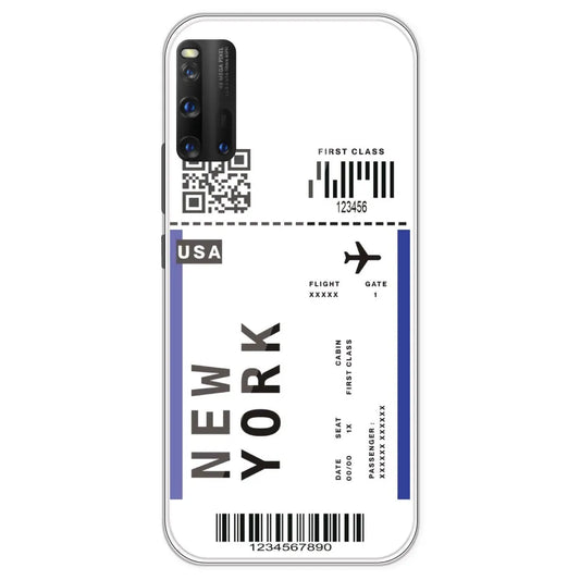 New York Ticket - Clear Printed Silicone Case For IQOO 3
