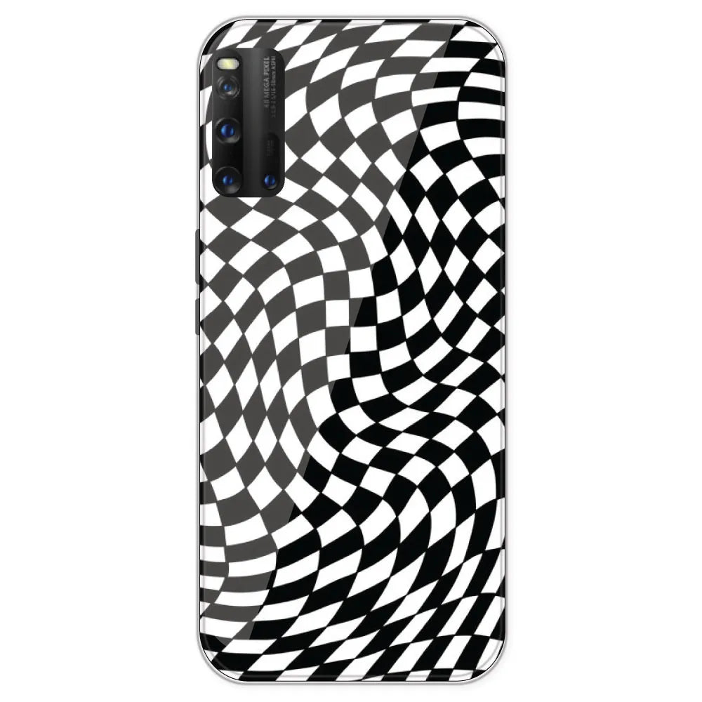 Checks - Printed Silicone Case For IQOO 3