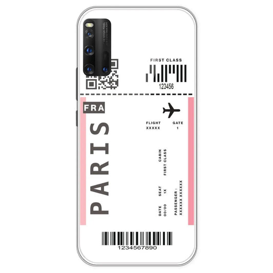 Paris Ticket - Clear Printed Silicone Case For IQOO 3