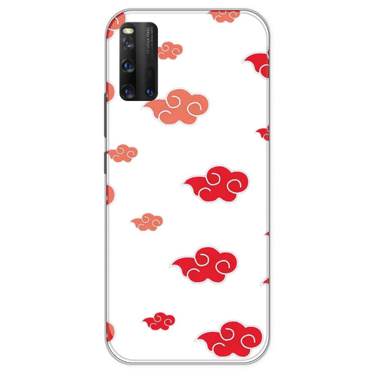 Red Clouds - Clear Printed Silicone Case For IQOO 3