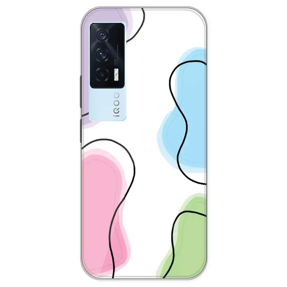 Rainbow Cow Print - Clear Printed Silicone Case For IQOO 7
