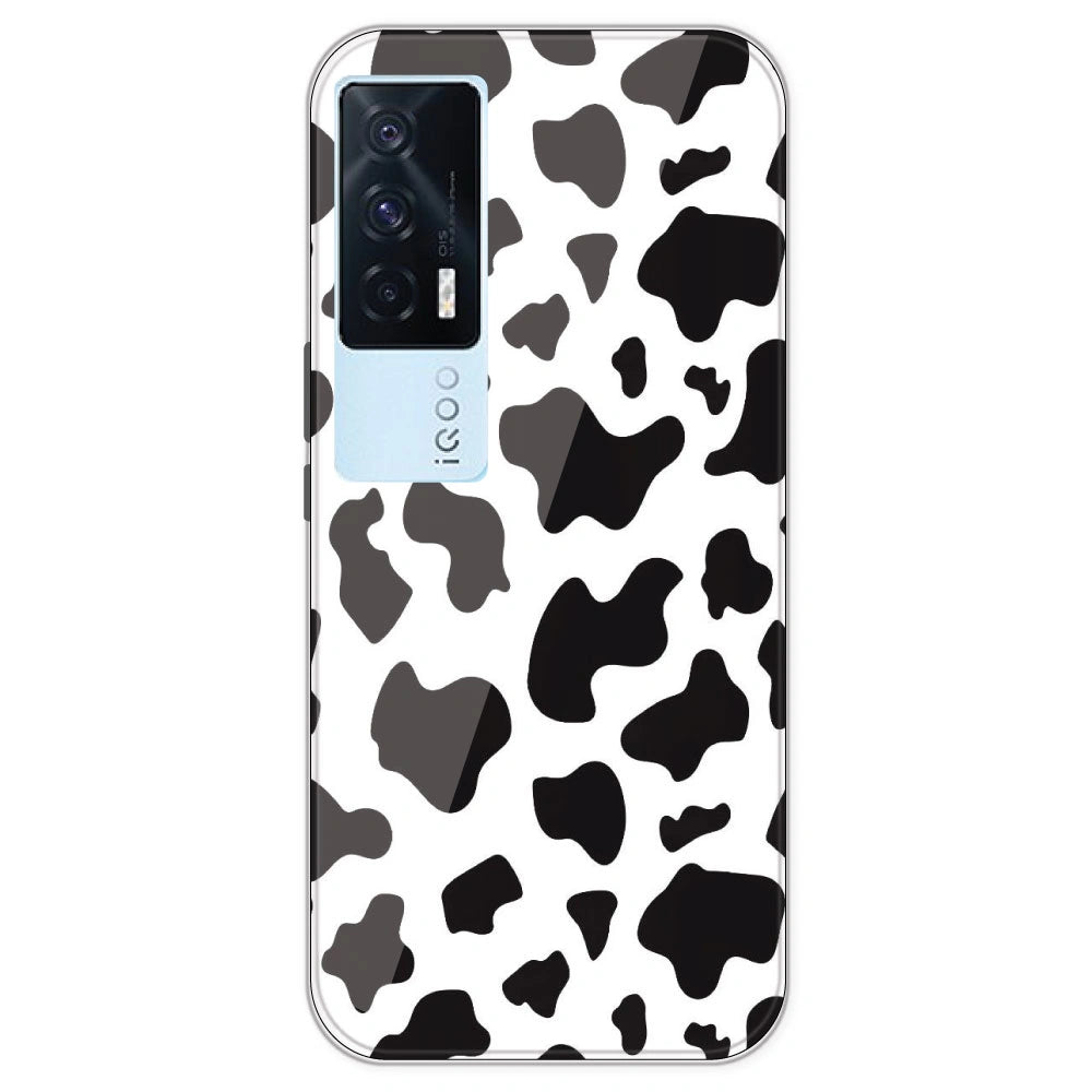 Cow Print - Clear Printed Silicone Case For IQOO 7