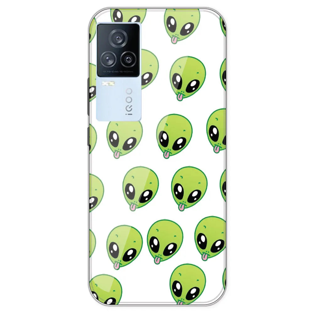Alien - Clear Printed Silicone Case For IQOO 7 Legend
