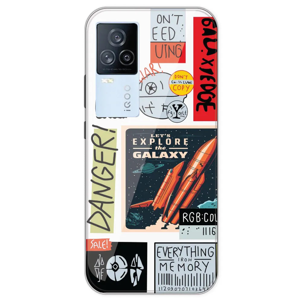 Galaxy - Clear Printed Silicone Case For IQOO 7 Legend