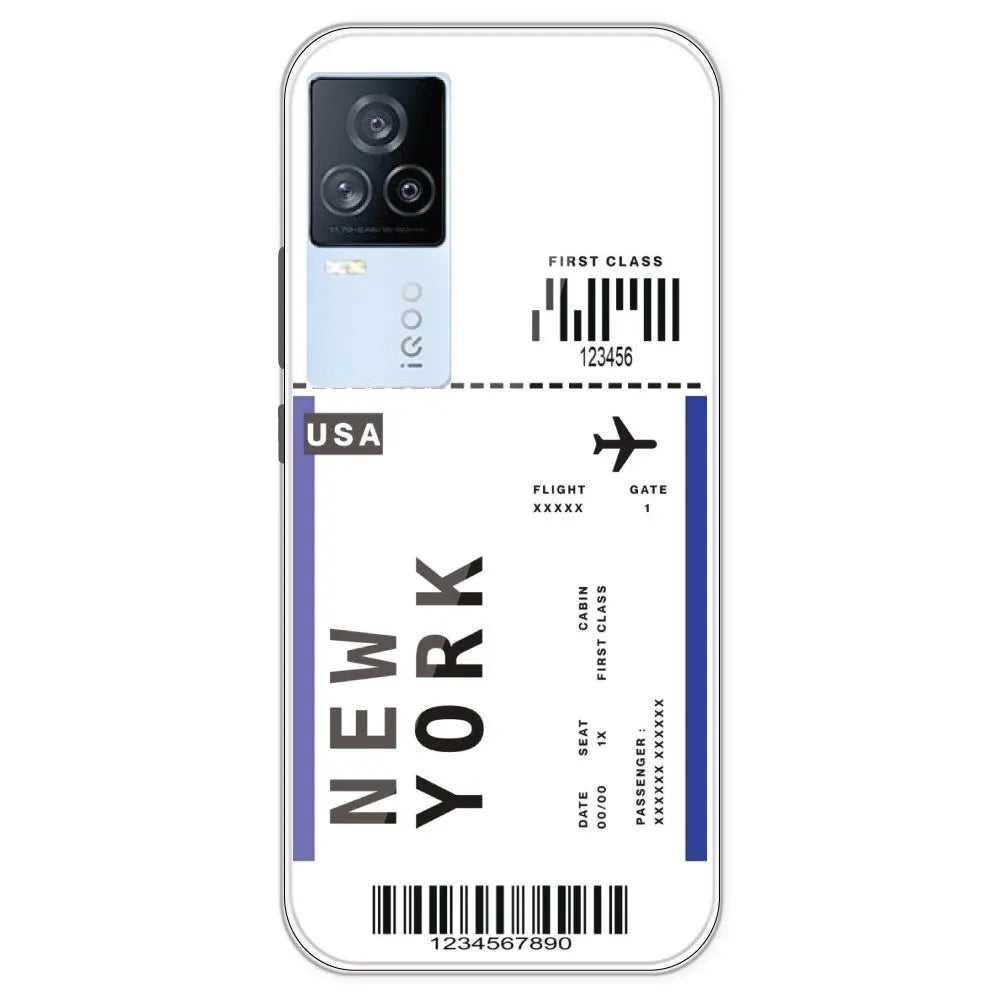 New York Ticket - Clear Printed Silicone Case For IQOO 7 Legend