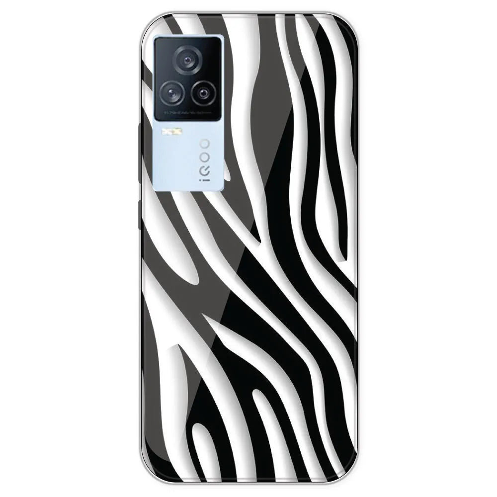 Zebra Print - Clear Printed Silicone Case For IQOO 7 Legend