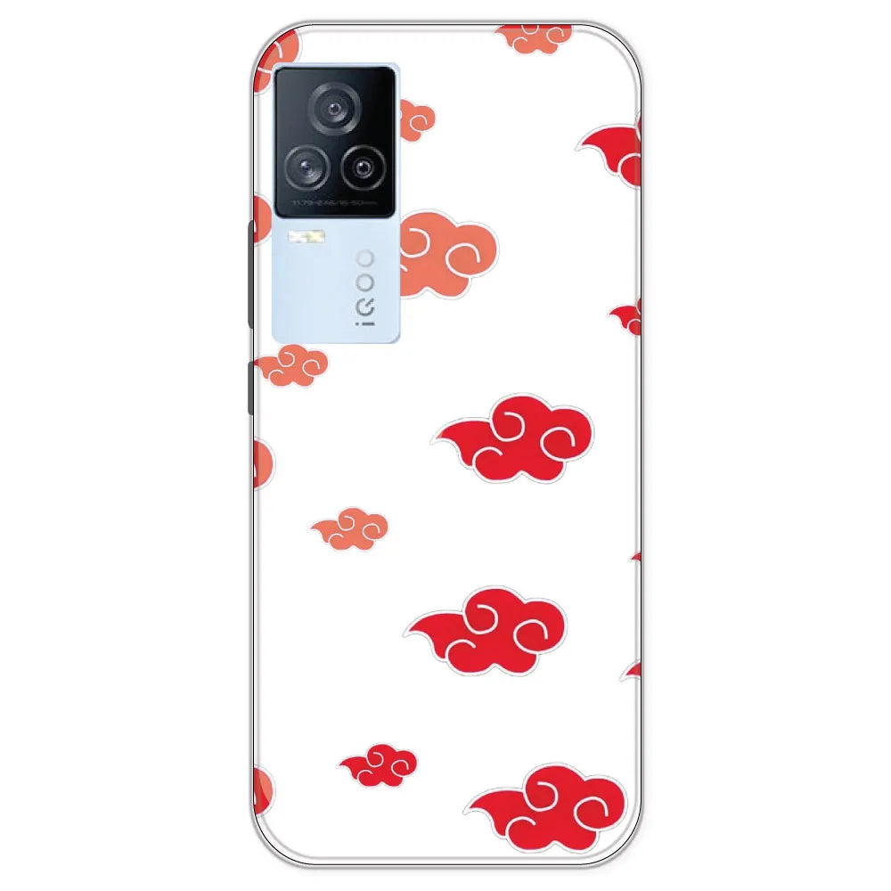 Red Clouds - Clear Printed Silicone Case For IQOO 7 Legend