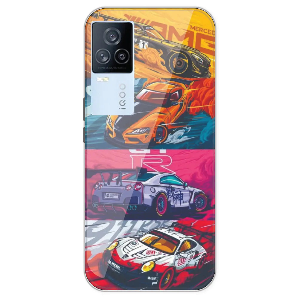 Sports Cars - Printed Silicone Case For IQOO 7 Legend