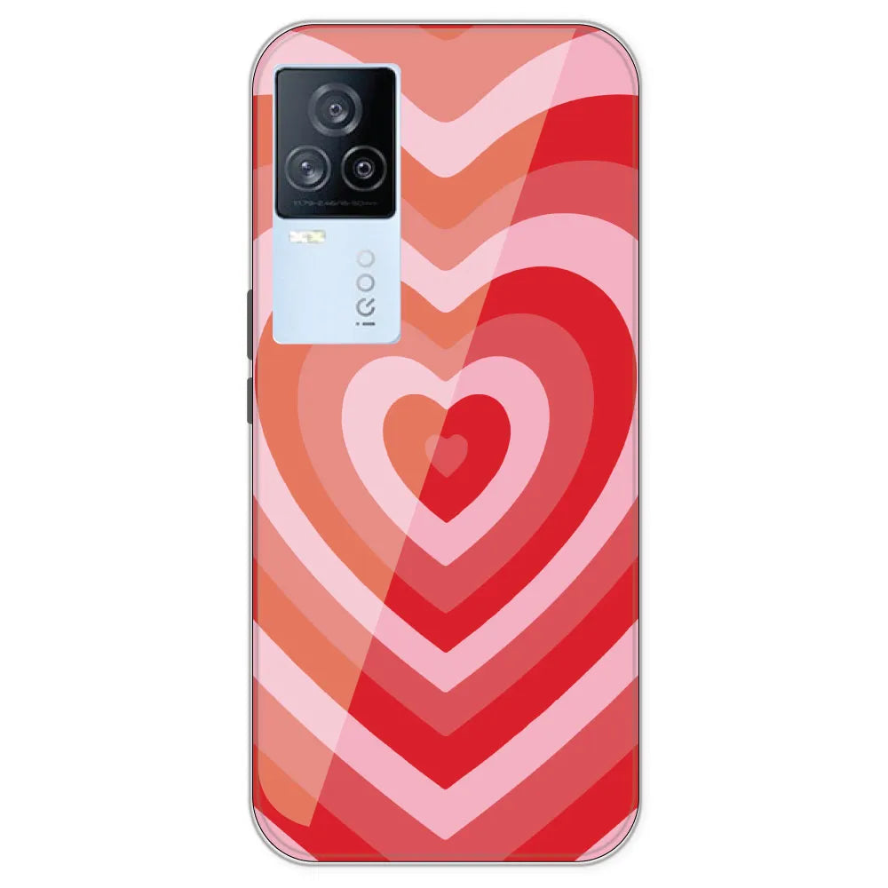 Red Hearts - Printed Silicone Case For IQOO 7 Legend