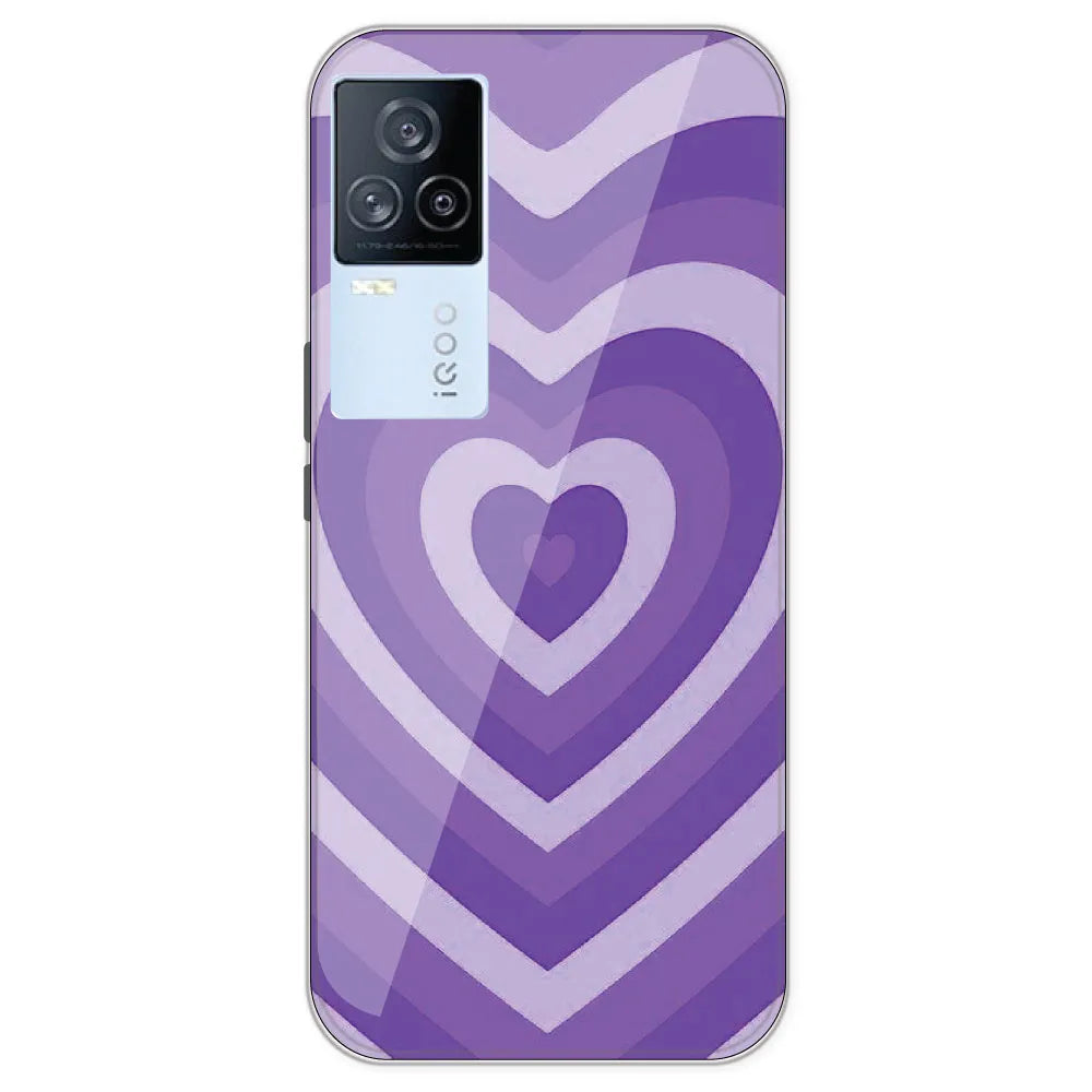 Purple Hearts - Printed Silicone 7Case For IQOO 7 Legend