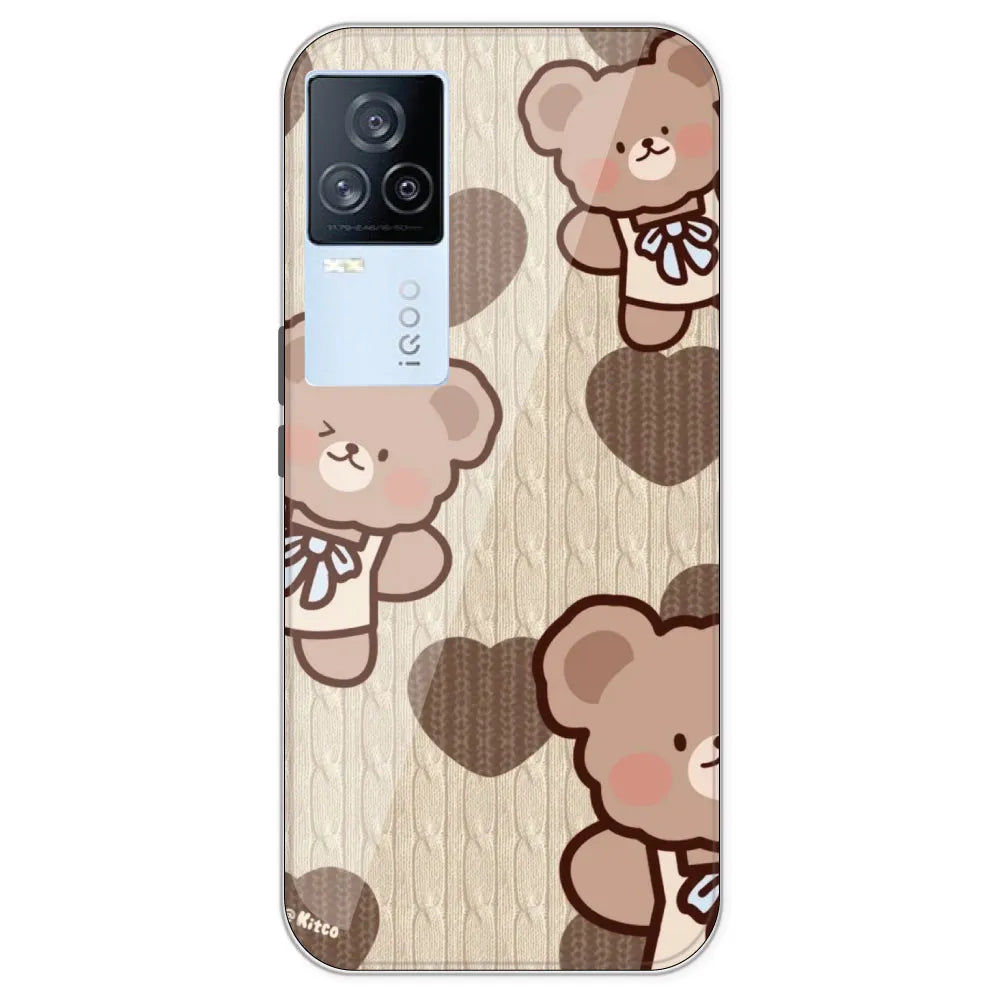 Teddy Heart - Printed Silicone Case For IQOO 7 Legend