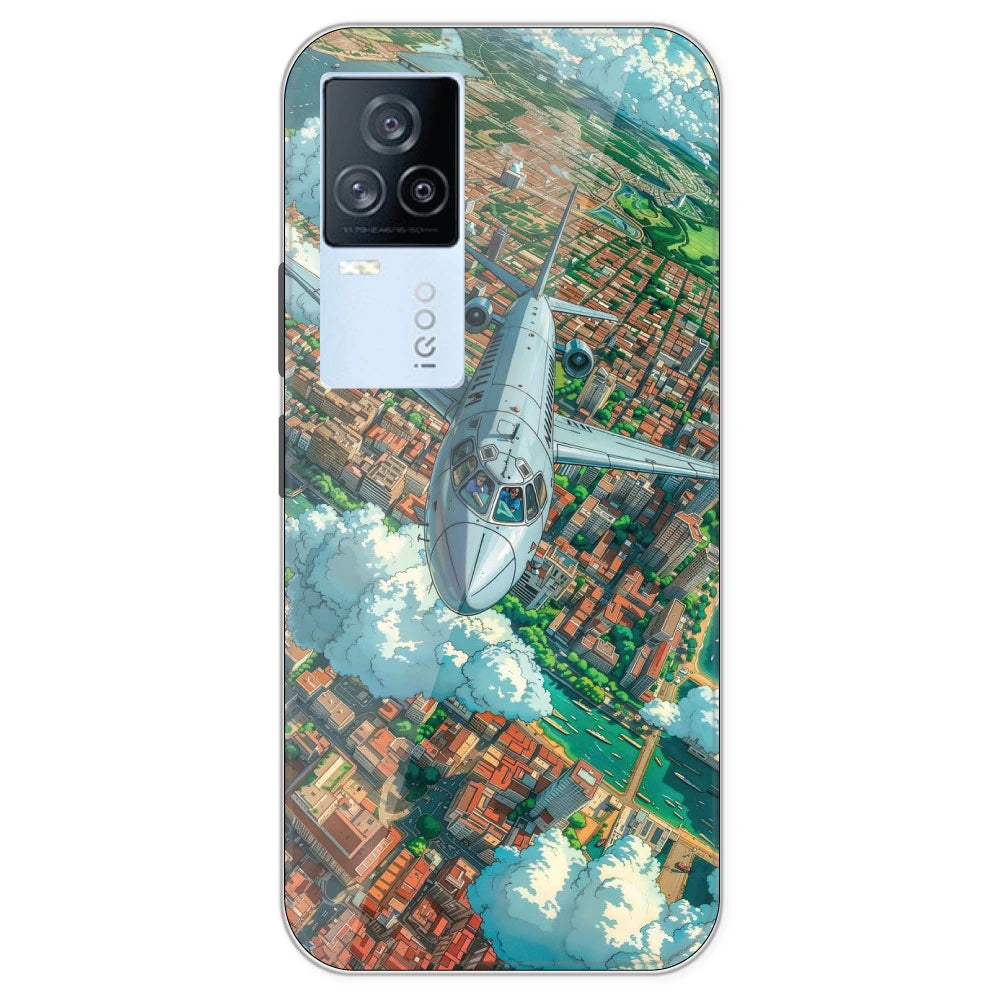 Flying Over City - Printed Silicone Case For IQOO 7 Legend