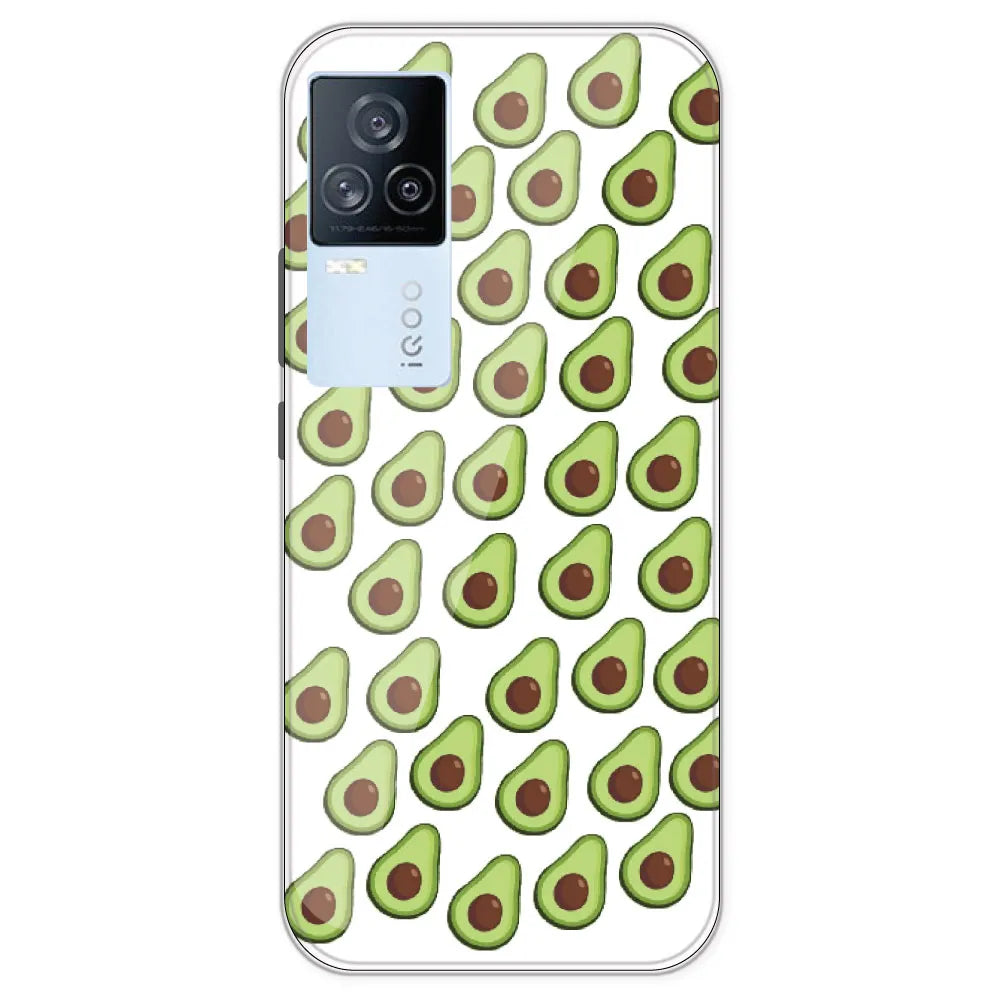 Avocado - Clear Printed Silicone Case For IQOO 7 Legend