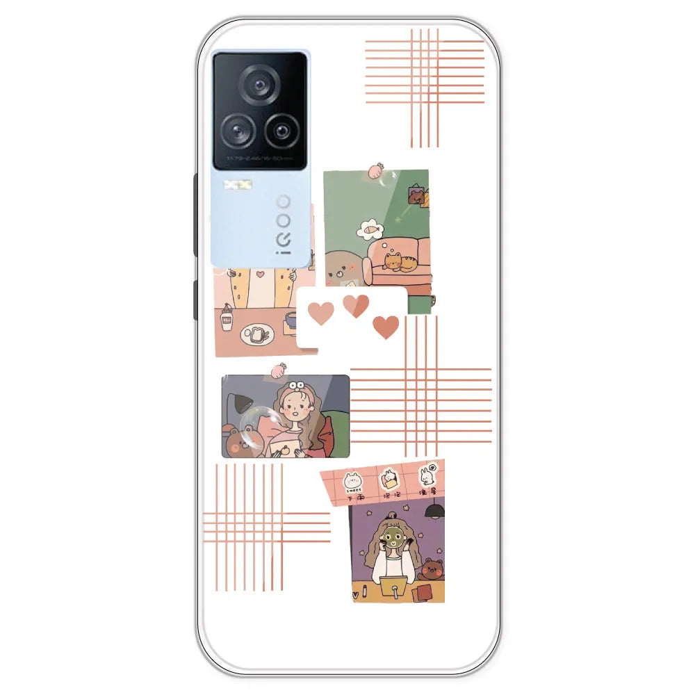 Cute Girl - Clear Printed Silicone Case For IQOO 7 Legend