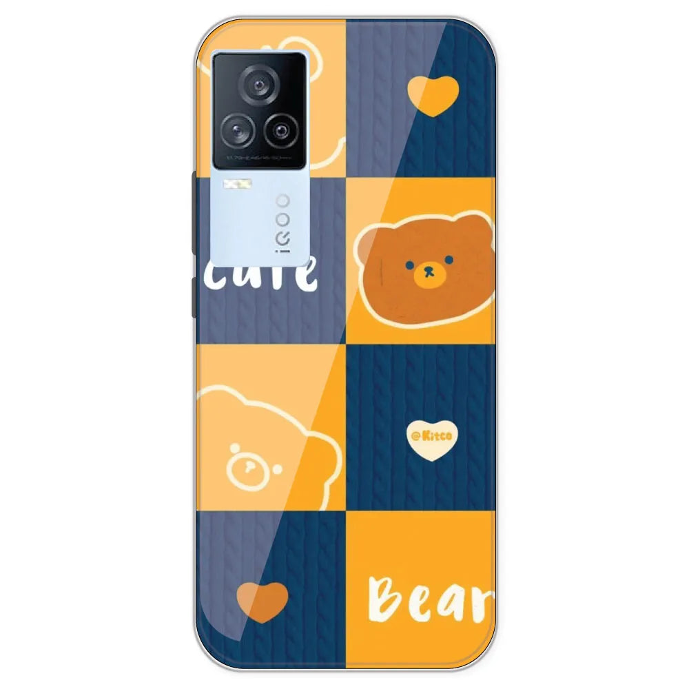 Cute Bear Collage - Printed Silicone Case For IQOO 7 Legend