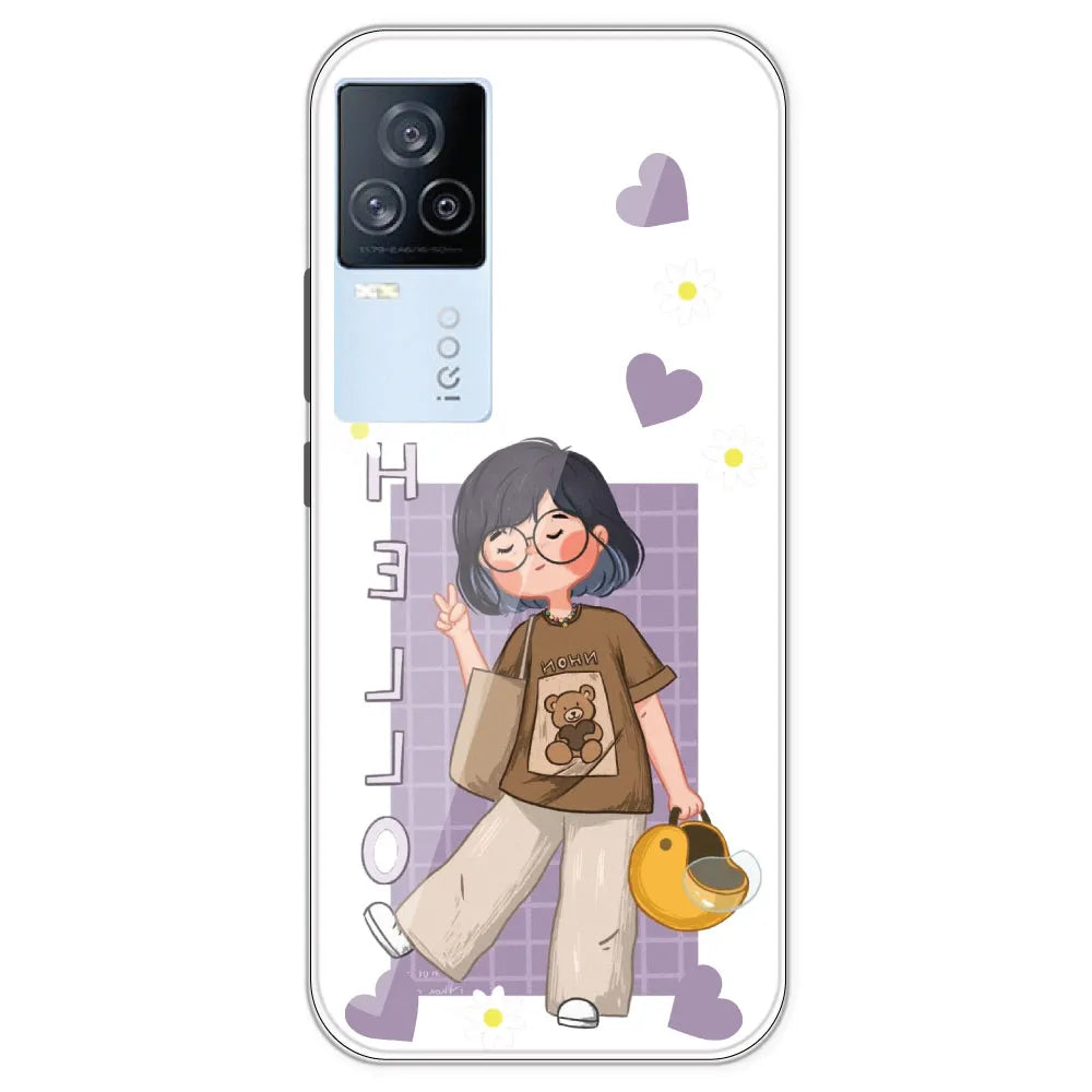 Introvert Girl - Clear Printed Silicone Case For IQOO 7 Legend