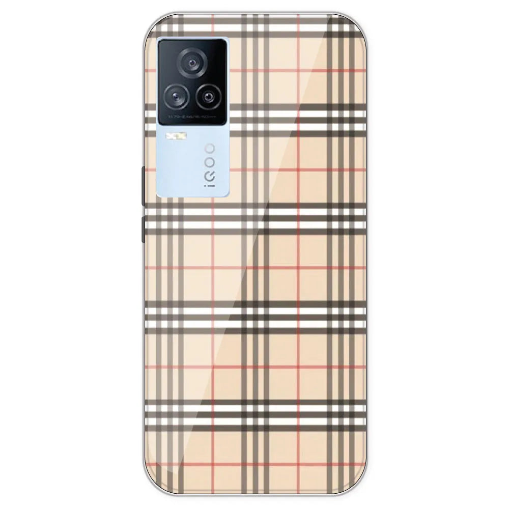 Yellow Checks - Printed Silicone Case For IQOO 7 Legend