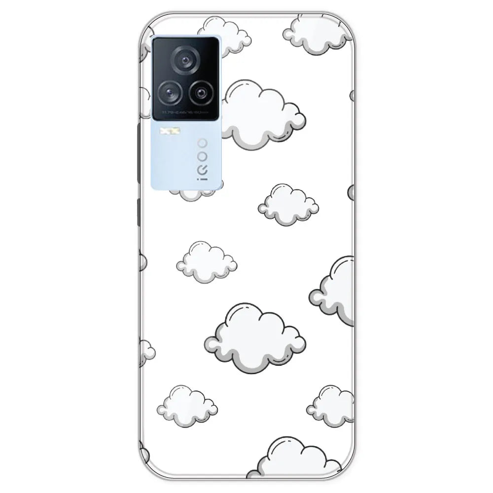 Clouds - Clear Printed Silicone Case For IQOO 7 Legend