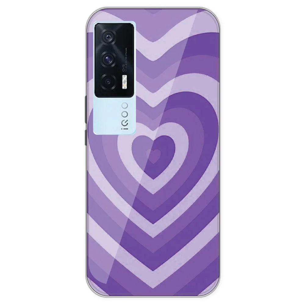 Purple Hearts - Printed Silicone 7Case For IQOO 7