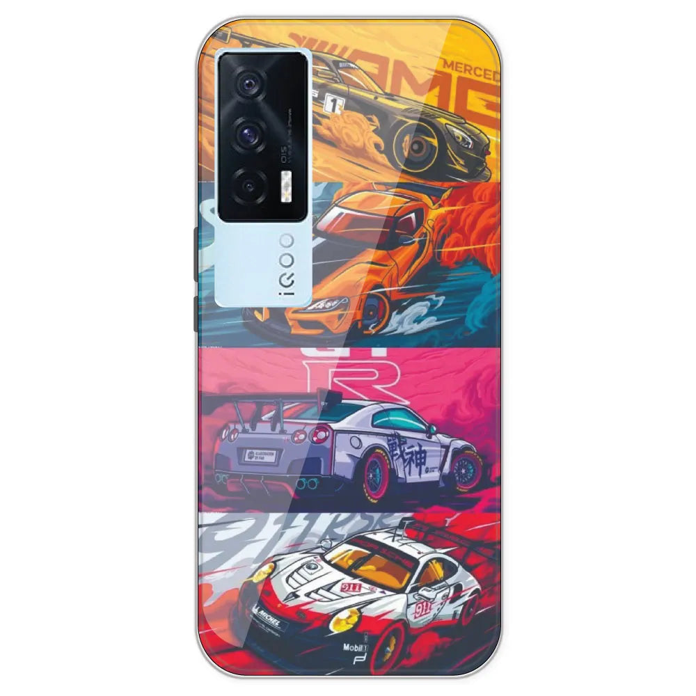 Sports Cars - Printed Silicone Case For IQOO 7