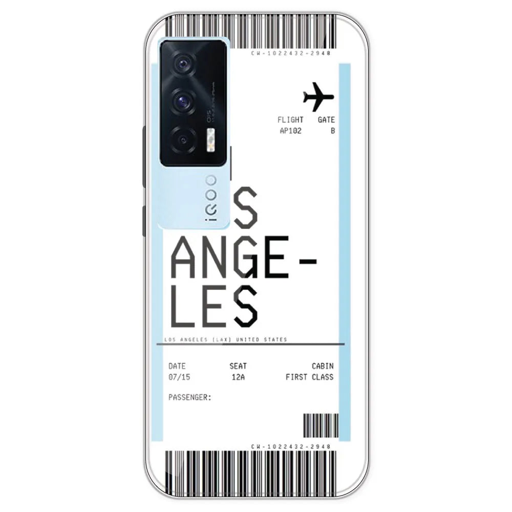 Los Angeles Ticket - Clear Printed Silicone Case For IQOO 7