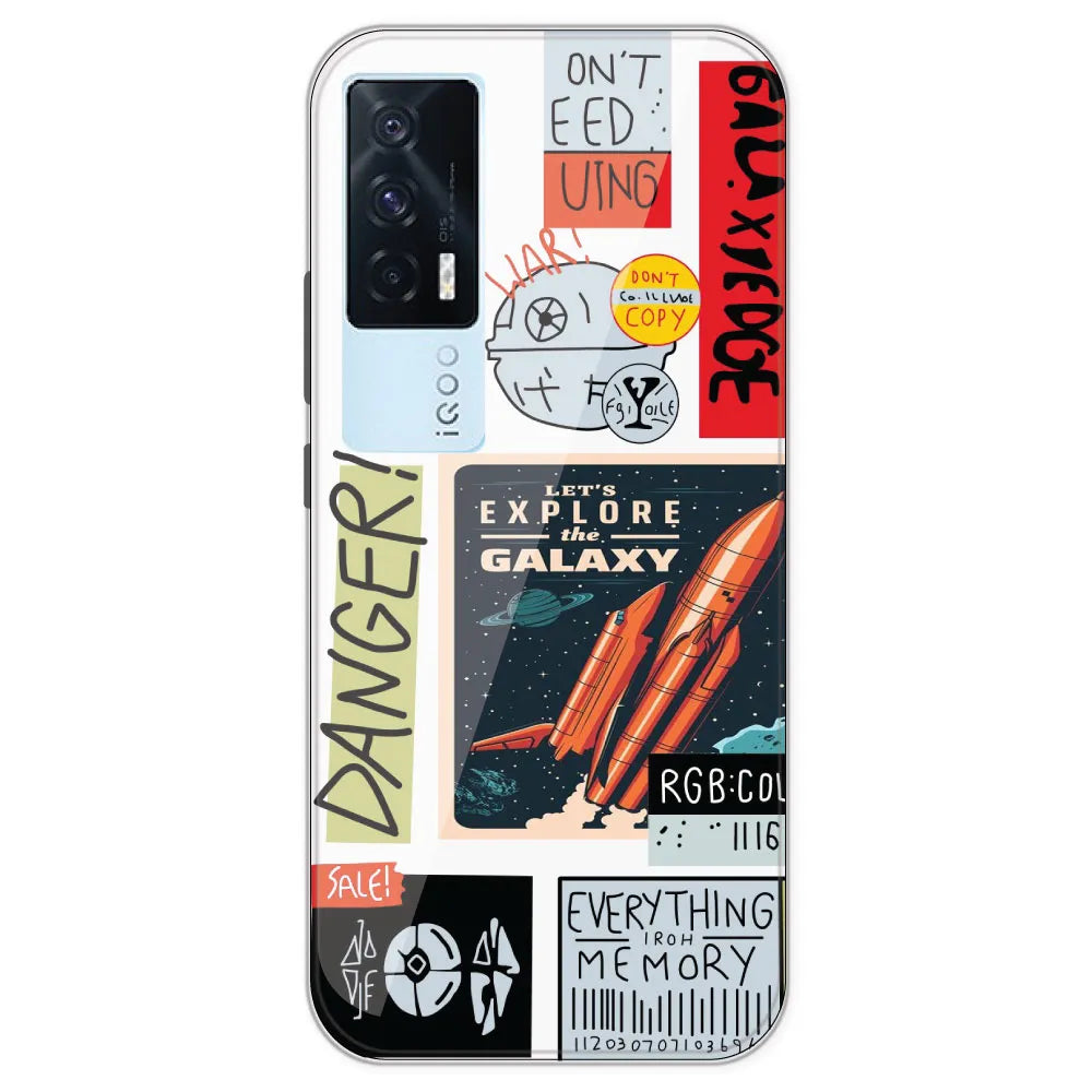 Galaxy - Clear Printed Silicone Case For IQOO 7