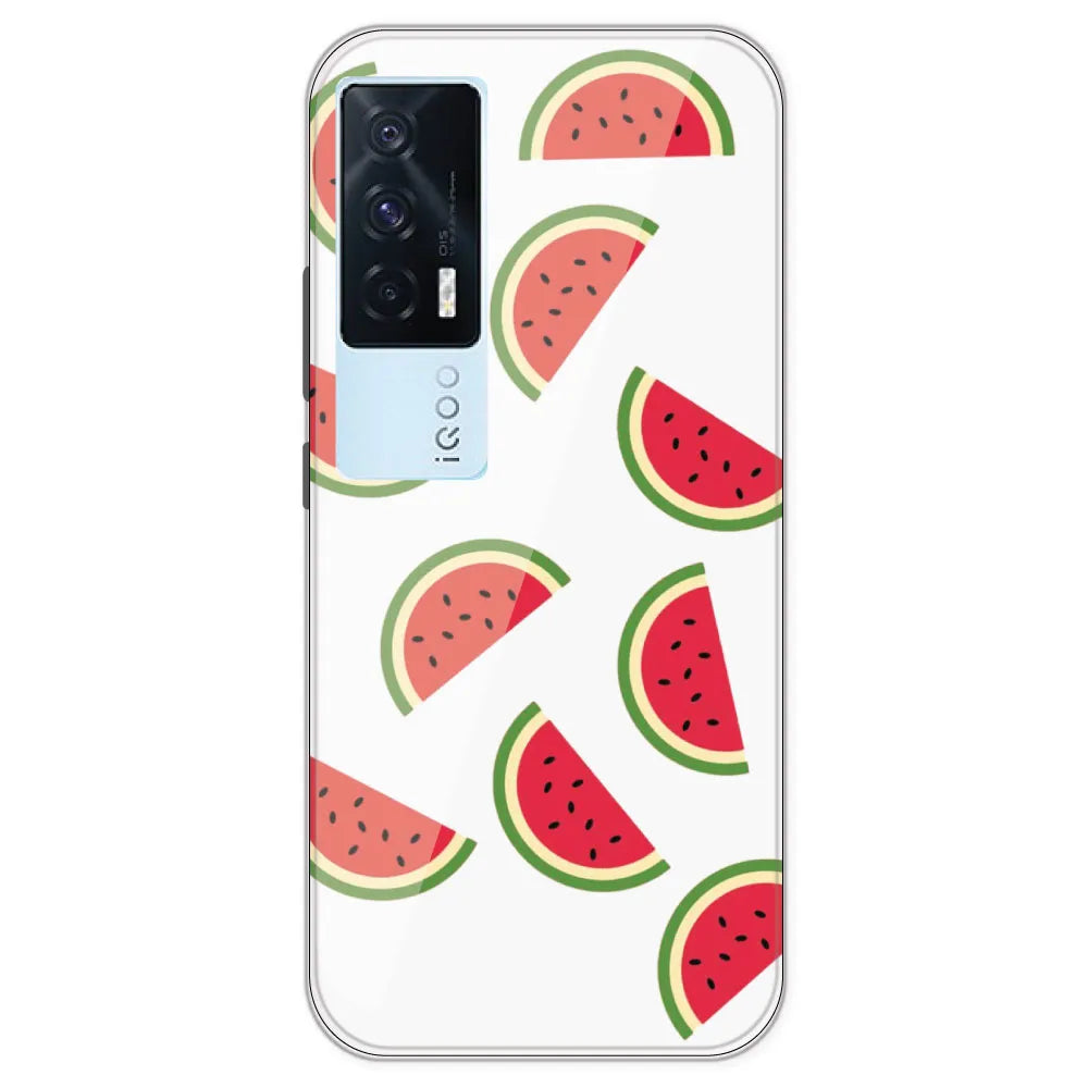 Watermelons - Clear Printed Silicone Case For IQOO 7