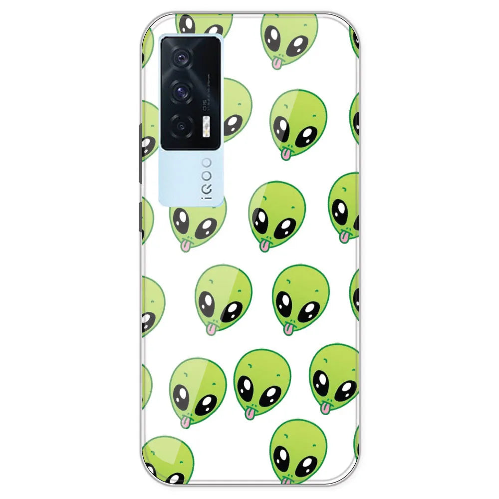 Alien - Clear Printed Silicone Case For IQOO 7