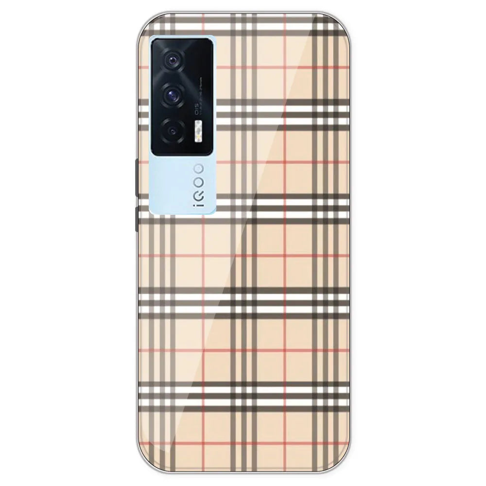 Yellow Checks - Printed Silicone Case For IQOO 7
