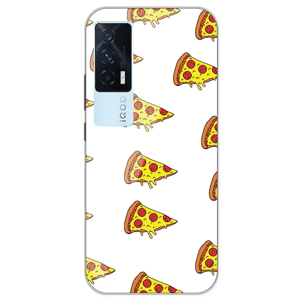 Pizza - Clear Printed Silicone Case For IQOO 7
