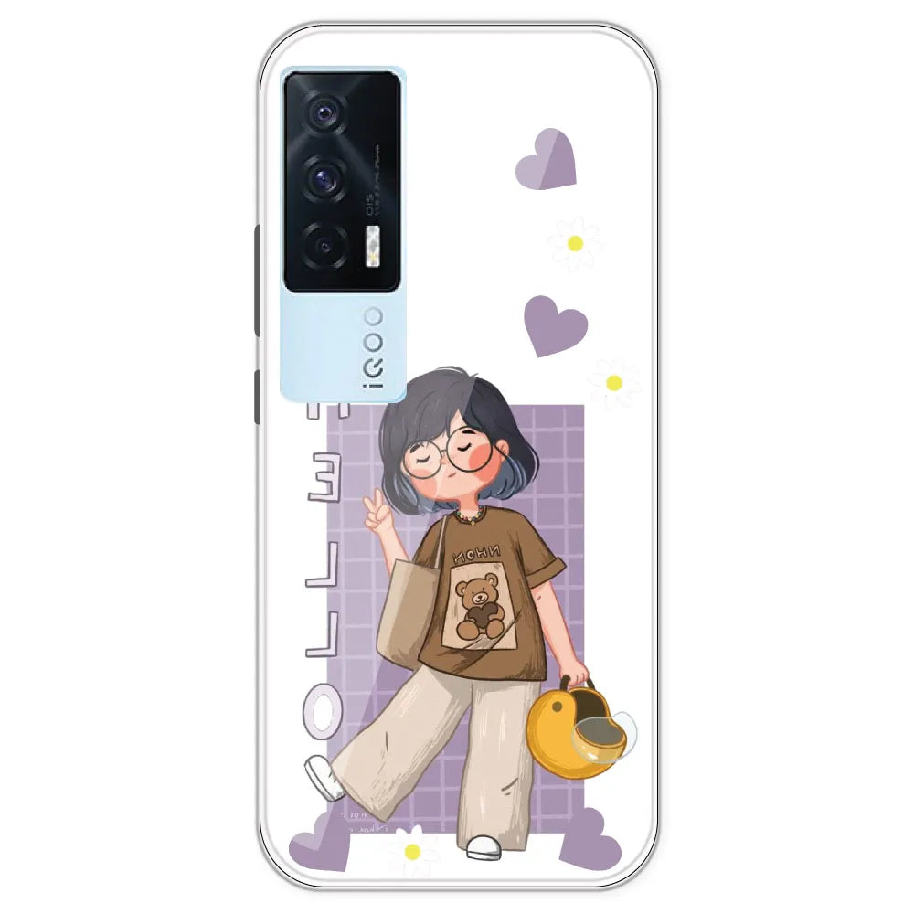 Introvert Girl - Clear Printed Silicone Case For IQOO 7