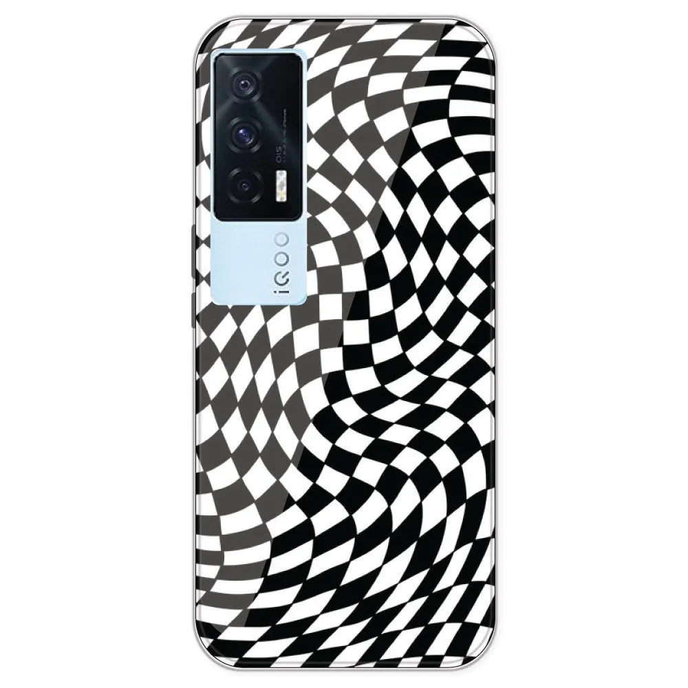 Checks - Printed Silicone Case For IQOO 7