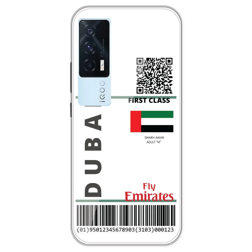 Dubai Ticket - Clear Printed Silicone Case For IQOO 7