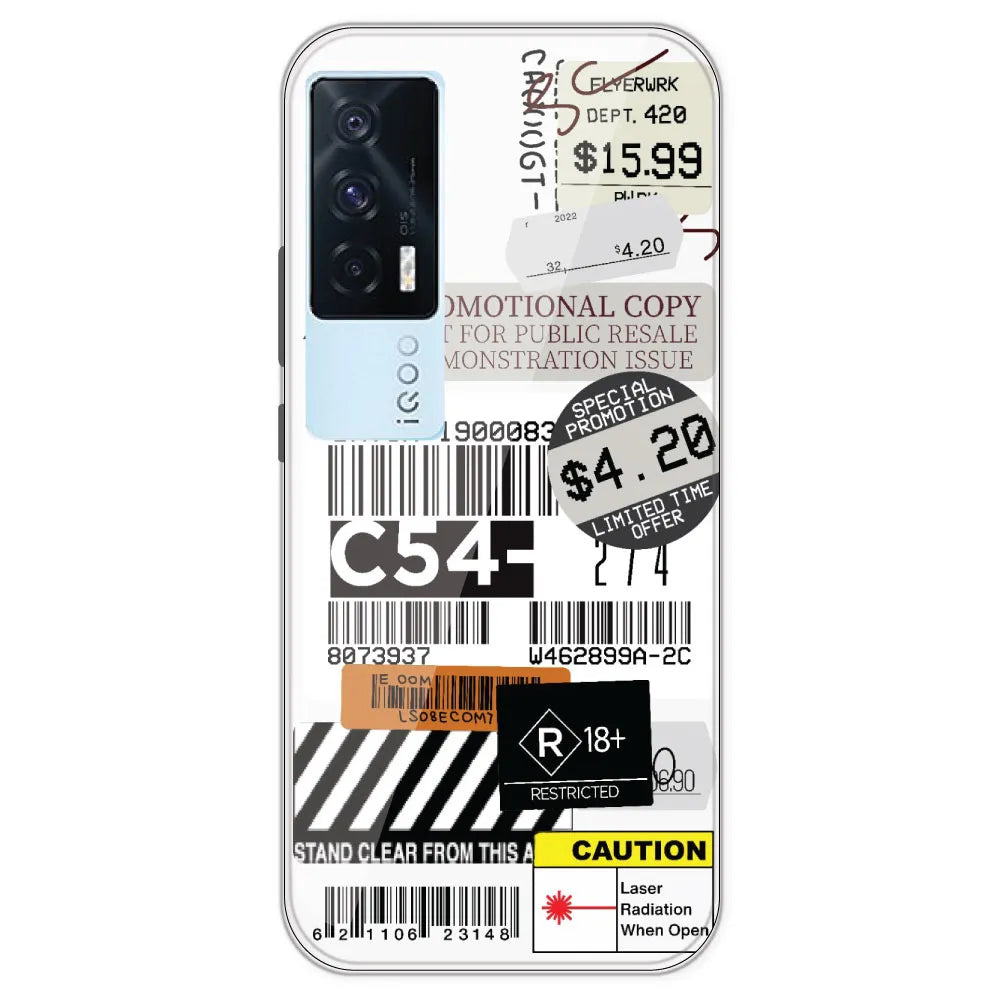 Labels - Clear Printed Silicone Case For IQOO 7