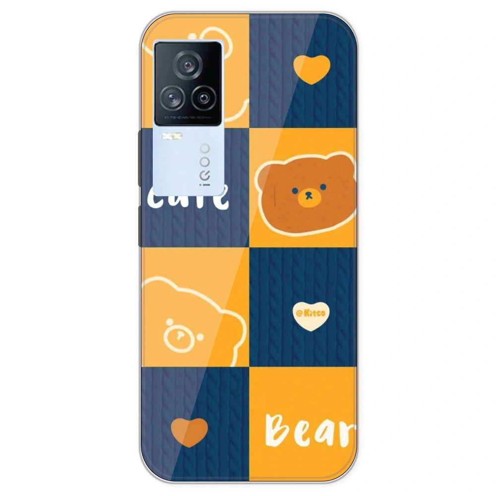 Cute Bear Collage - Printed Silicone Case For IQOO 7 Legend