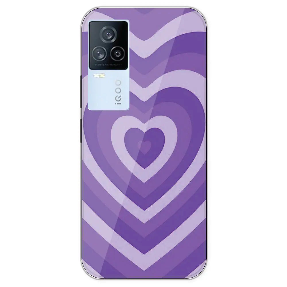 Purple Hearts - Printed Silicone Case For IQOO 7 Legend