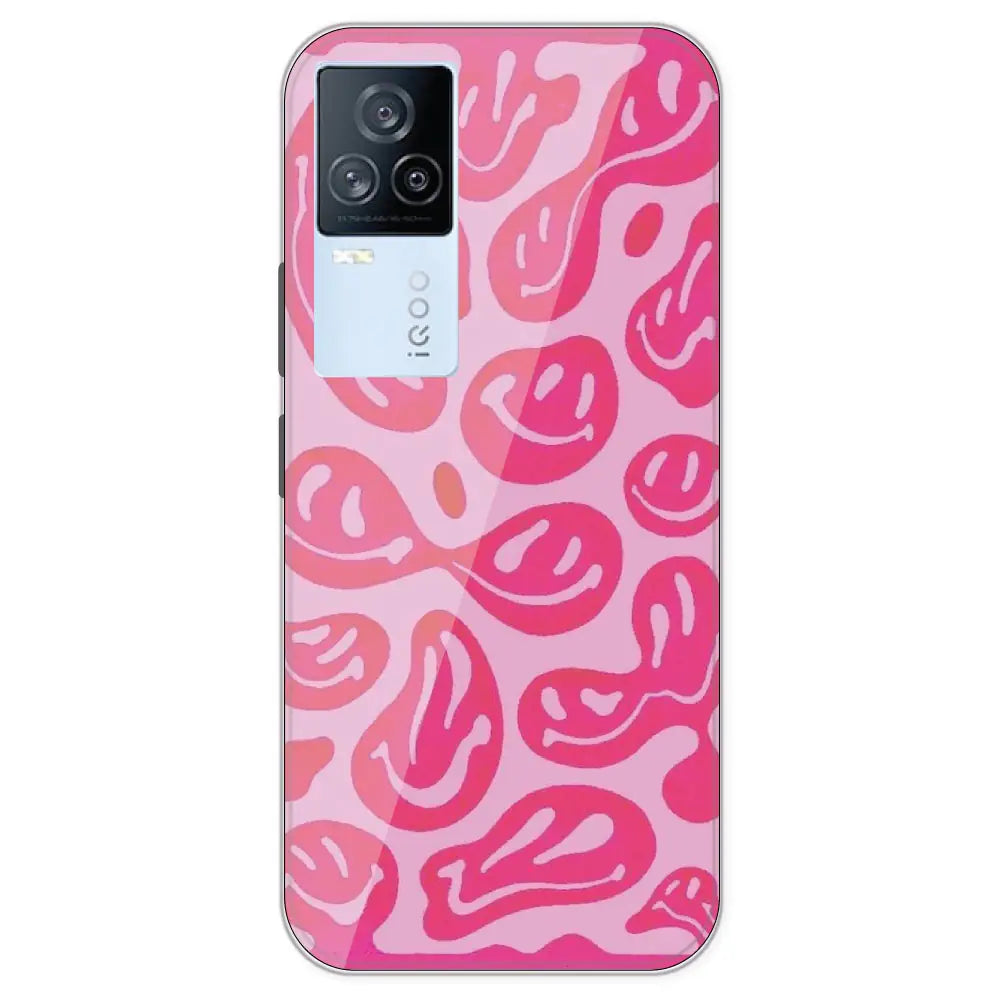 Pink Smilies - Printed Silicone Case For IQOO 7 Legend