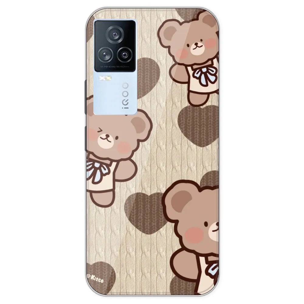 Teddy Heart - Printed Silicone Case For IQOO 7 Legend